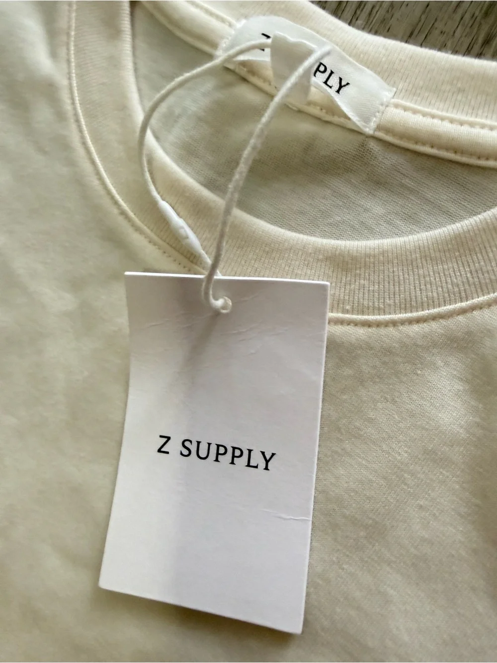 z supply marika ivory cream lace trim muscle tee blouse t-shirt top size small